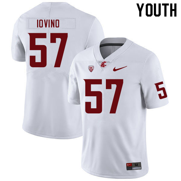 Youth #57 Giovanni Iovino Washington State Cougars College Football Jerseys Sale-White - Click Image to Close